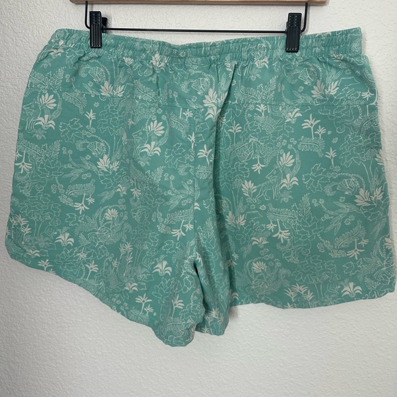 Patagonia Baggies 5” shorts women’s sz XL teal pattern pockets activewear hiking - Picture 2 of 4